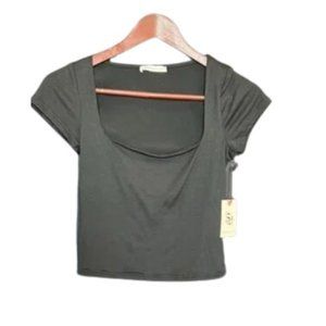 Sincerely Jules Scoop neck black top Size XS NEW
